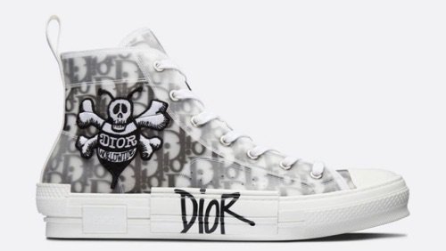 Christian Dior Skeleton Symbol High Top Sneaker