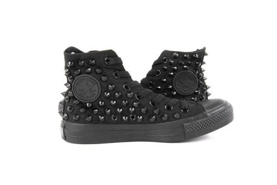 black studded Converse high tops