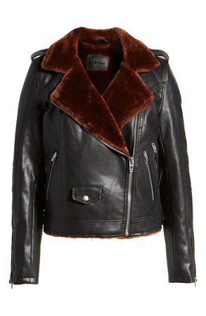 BLANKNYC Faux Fur & Faux Leather Moto Jacket | Nordstrom