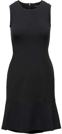 Paneled Ponte Fit-and-Flare Dress