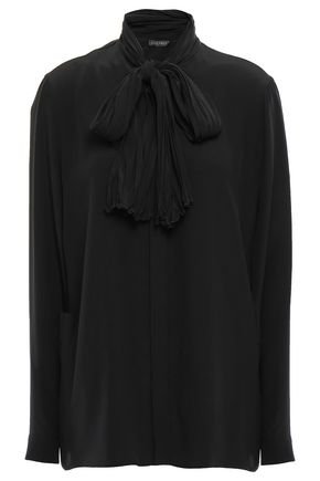 Draped pleated silk blouse | VERSACE | Sale up to 70% off | THE OUTNET