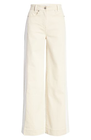 Something Navy Two-Tone High Waist Wide Leg Jeans | Nordstrom