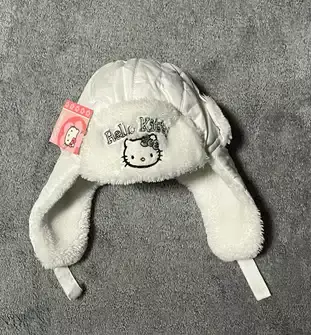 Vintage Hello Kitty y2k Lil Peep Aviator Trapper Hat Faux Fur White | Grailed