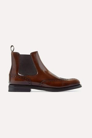 Ketsby Glossed-leather Chelsea Boots - Brown