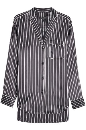Striped Silk Pajama Shirt Gr. XS