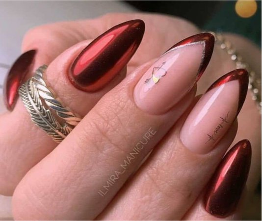 Red Chrome nails
