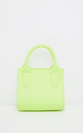 Neon Lime Nylon Mini Grab Bag | Accessories | PrettyLittleThing