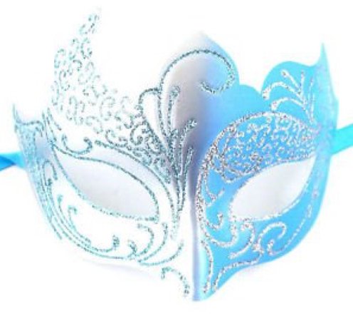light blue masquerade mask