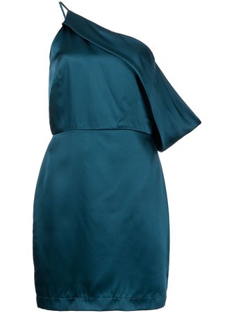 Michelle Mason draped-shoulder mini dress