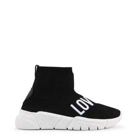 Fashiontage - Love Moschino Black Leather Sneakers