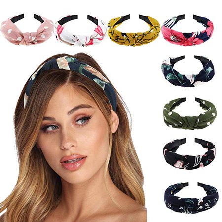 DRESHOW 8 PCS Women Turban Headbands Headwraps Hair Bands Bows Accessories, One Size, Bow Style A, 8 Pack at Amazon Women’s Clothing store