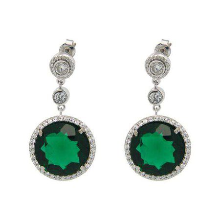 Earrings | Shop Women's Green Sterling Silver Drop Earring at Fashiontage | 415120E