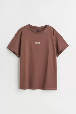 Printed T-shirt - Brown/Portland - Ladies | H&M CA