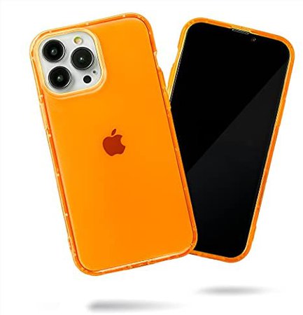 SteepLab Neon Highlighter Case for iPhone 13 Pro Max (2021, 6.7" Screen) - The Grippy Jelly Case w/Protective Air Pockets (Intense Bright Orange) : Cell Phones & Accessories