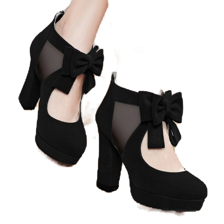 shoes black bow