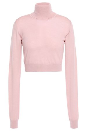 Baby pink Cropped wool turtleneck sweater | Sale up to 70% off | THE OUTNET | EMILIO PUCCI | THE OUTNET