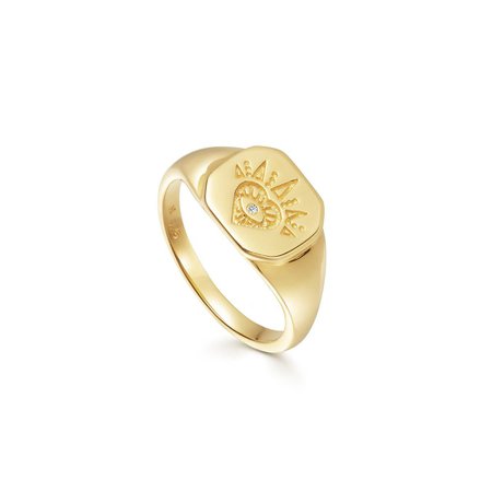 Gold Open Heart Signet Ring | 18ct Gold Vermeil | Missoma | Missoma Limited