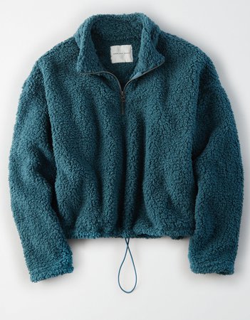 AE Fuzzy Sherpa Quarter Zip Sweatshirt