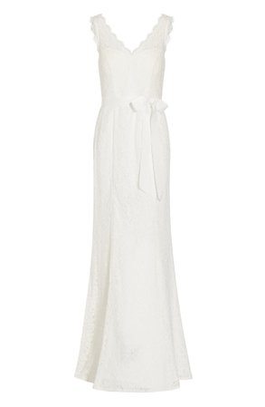 Adrianna Papell Sleeveless Lace Overlay Illusion Gown | Nordstrom