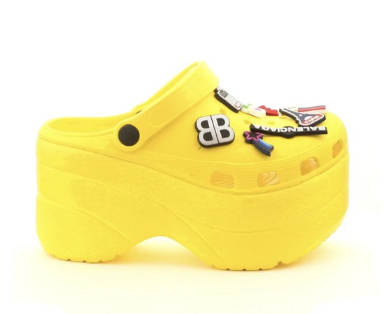 Yellow Balenciaga Platformed Crocs (Women)