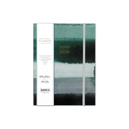 2019-2020 Academic Planner 6"x 8" Hard Cover Shades Of Green - Kelly Ventura For Blue Sky : Target