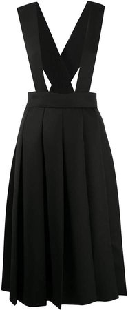 Brace-Detail Pleated Skirt