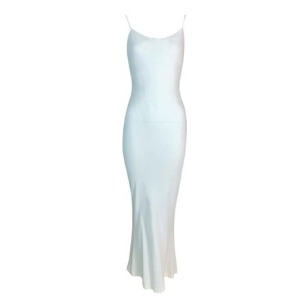 S/S 1998 Christian Dior by John Galliano Ivory Satin Long Gown Dress For Sale at 1stDibs