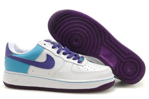 Nike Air force 1 Low Shoes White/Light Blue/Dark Purple For Sale Free Shipping