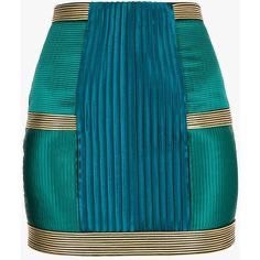 green blue skirt balmain