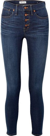 Mid-rise Skinny Jeans - Dark denim