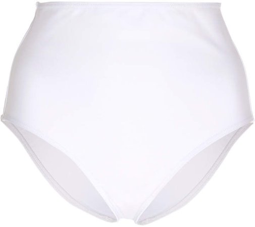 Ephemera Lycra Optical White High Waisted Bikini Bottom Size: 36