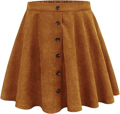 Amazon.com: TIYOMI Plus Size Skirts for Women Stretchy Buttons Hidden Zipper Mini Skirt Warm Corduroy Swing A Line Plain Solid Color Fall Autumn Winter Skater Skirt Brown 4XL : Clothing, Shoes & Jewelry