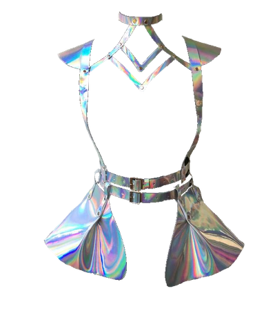 Holographic Body Harness with Peplum Skirt (HVST edit)