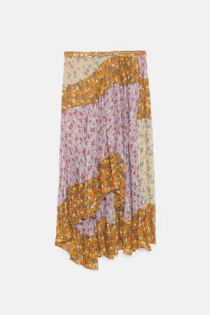 FLORAL PRINT PATCHWORK SKIRT - View All-SKIRTS-WOMAN | ZARA United States