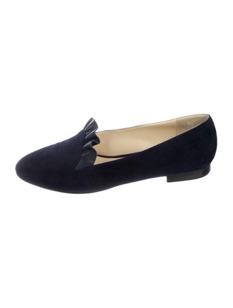 Sarah Flint Suede Round-Toe Loafers - Shoes - WSARA20541 | The RealReal