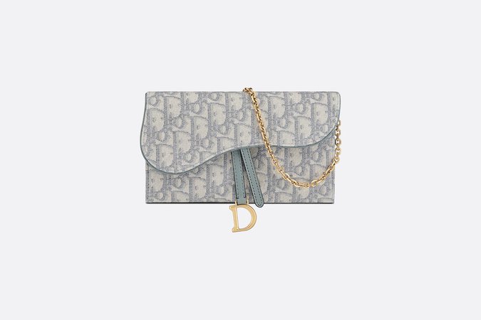 Saddle Wallet Gray Dior Oblique Jacquard | DIOR
