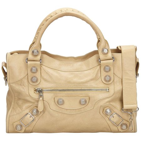 Balenciaga Beige Leather Motocross Giant City For Sale at 1stdibs