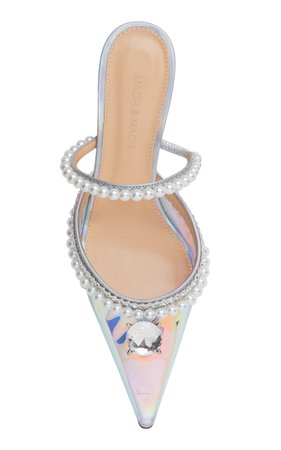 Diamond And Pearls Iridescent Pvc Heels By Mach & Mach | Moda Operandi