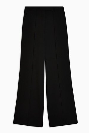 Black Pintuck Wide Leg Trousers | Topshop