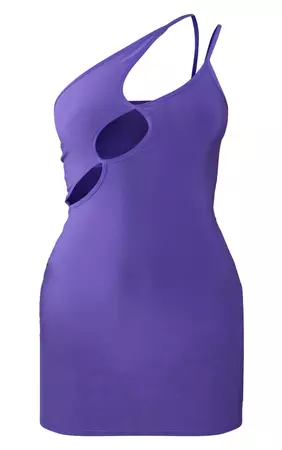 Purple Asymmetric Strap Cut Out Bodycon Dress | PrettyLittleThing USA