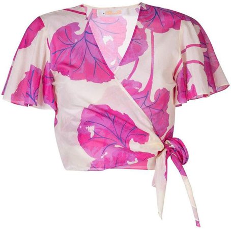 floral wrap blouse