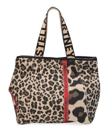 Stella McCartney Small Leopard Logo Carryall Tote Bag
