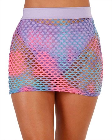 Cotton Kandi Sparkle Fishnet Mini Skirt - iHeartRaves