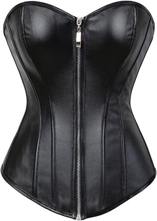 Amazon.com: Corsets for Women Plus Size Faux Leather Steampunk Corset Top Zipper Bustier: Clothing, Shoes & Jewelry