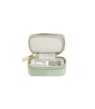 STACKERS Small Travel Box Sage Green & Grey Velvet - STACKERS BOX