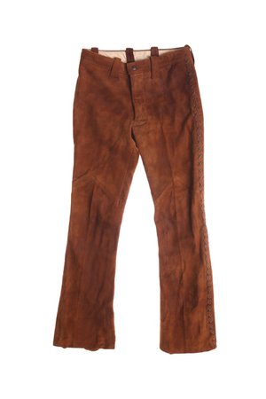 70s brown suede flare pants