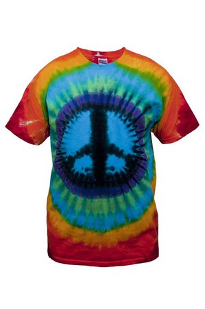 Tie Dye Rainbow Peace Sign T Shirt for Youth