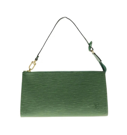 Louis Vuitton Borneo Green Epi Leather Pochette Bag