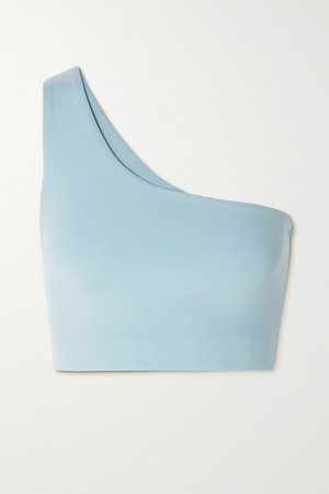 Blue One-shoulder stretch sports bra | Girlfriend Collective | NET-A-PORTER