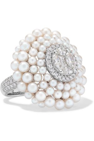 Amrapali | 18-karat gold, pearl and diamond ring | NET-A-PORTER.COM